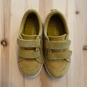 Cat & Jack Size 9 Yellow Suede Velcro Loafers